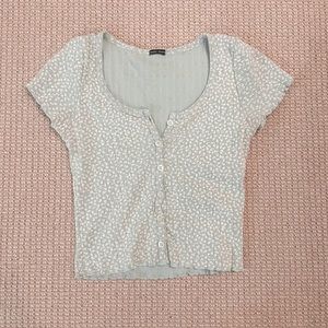 Brandy Melville Ribbed Zelly Floral Top